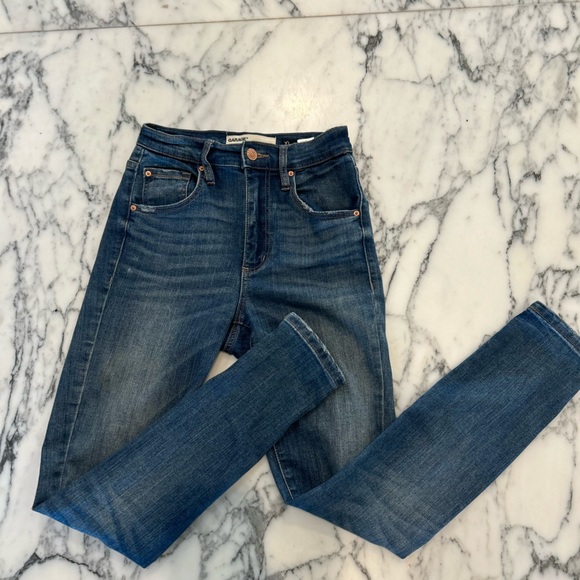 High Rise Blue Distressed Jeans - Picture 2 of 3